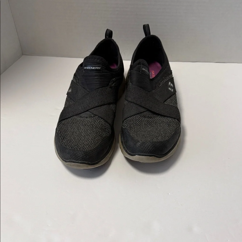 Skechers Texture Air-Cooled Memory Foam Women's Gray Athletic Slip-Ons GUC 8 1/2